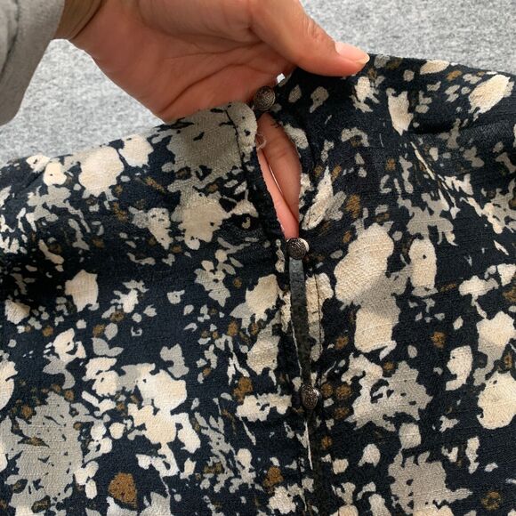 Free People Romper Women XS Extra Small All Right Raven Floral Ruffles Faux Wrap - Picture 11 of 13